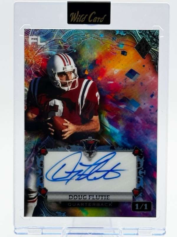 2024 Card Studs Combo Auto Diamond Chalk Shatter Rainbow Black Doug Flutie #CD7CC-DF 1/1