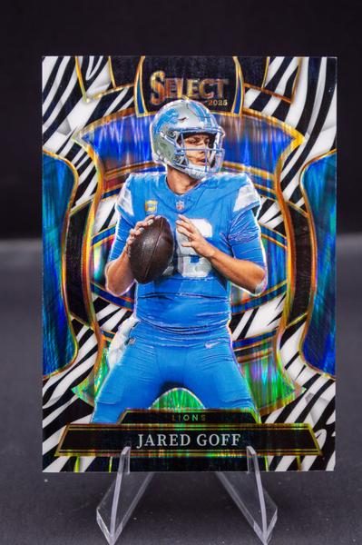 2025 Panini Select Zebra Prizm Shock Jared Goff #69