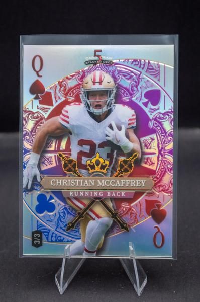 2026 Wild Card 5 Card Draw Stacked Deck Queen of Spades Christian McCaffrey #SDJS-CMN /3